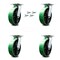 Service Caster 8 Inch Green Poly on Cast Iron Caster Set with Roller Bearings and Swivel Locks SCC-35S820-PUR-GB-BSL-4 - alternate 1